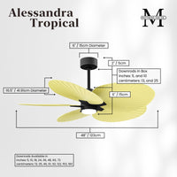 Alessandra Tropical 5-Blade Ceiling Fan with LED Light