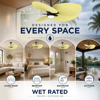 Alessandra Tropical 5-Blade Ceiling Fan with LED Light
