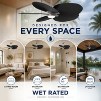 Alessandra Tropical 5-Blade Ceiling Fan with LED Light