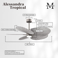 Alessandra Tropical 5-Blade Ceiling Fan with LED Light