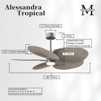Alessandra Tropical 5-Blade Ceiling Fan with LED Light