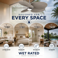 Alessandra Tropical 5-Blade Ceiling Fan with LED Light