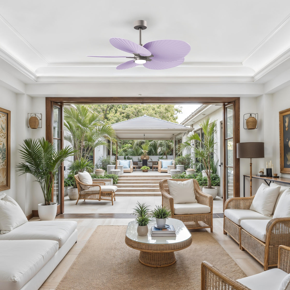 Alessandra Tropical 5-Blade Ceiling Fan with LED Light