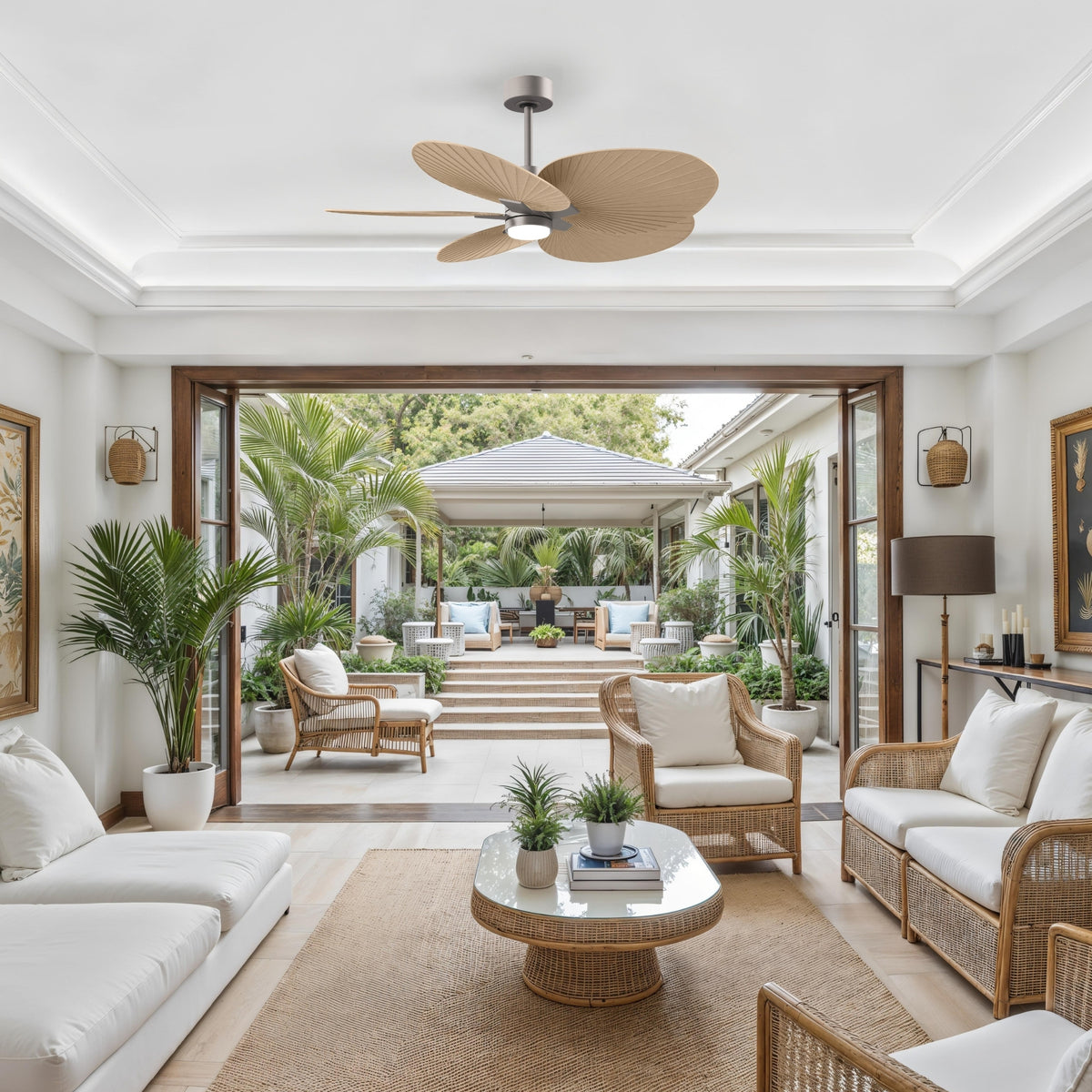 Alessandra Tropical 5-Blade Ceiling Fan with LED Light