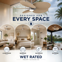 Alessandra Tropical 5-Blade Ceiling Fan with LED Light