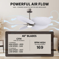 Alessandra Tropical 5-Blade Ceiling Fan with LED Light