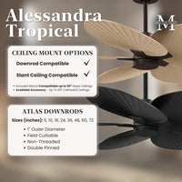Alessandra Tropical 5-Blade Ceiling Fan Without Light Kit