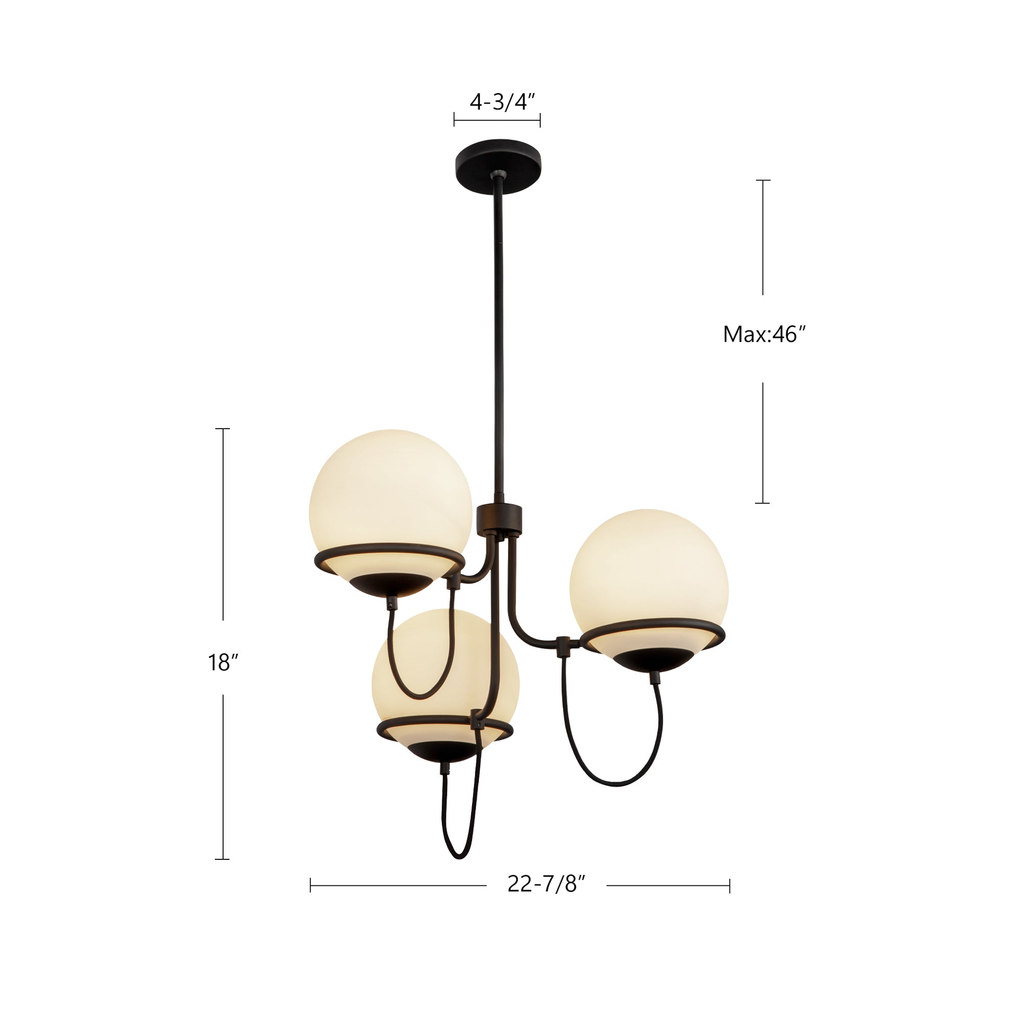 Alba 23-in Steel Chandelier