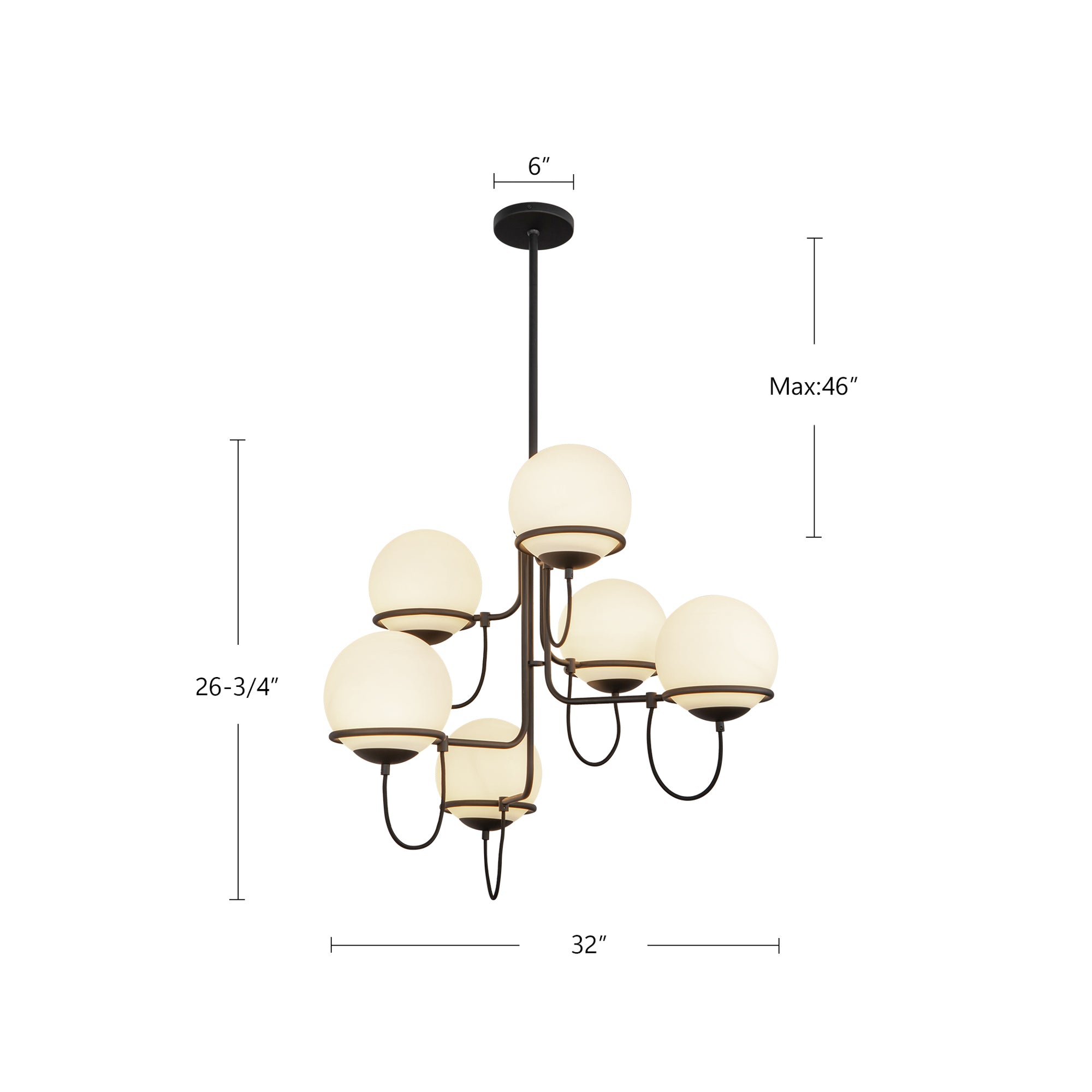 Alba 32-in Steel Chandelier
