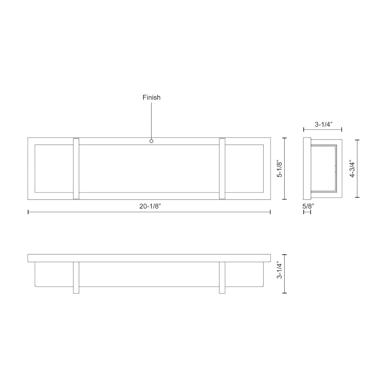 Alberni 20-in Aluminum Vanity Light