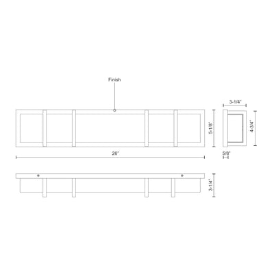 Alberni 26-in Aluminum Vanity Light