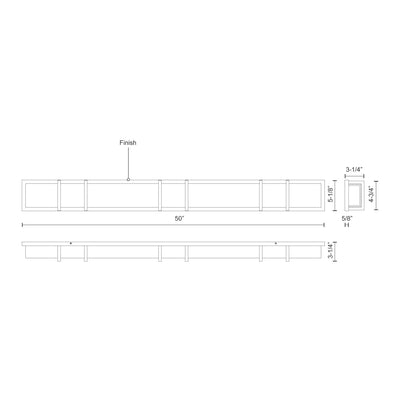Alberni 50-in Aluminum Vanity Light
