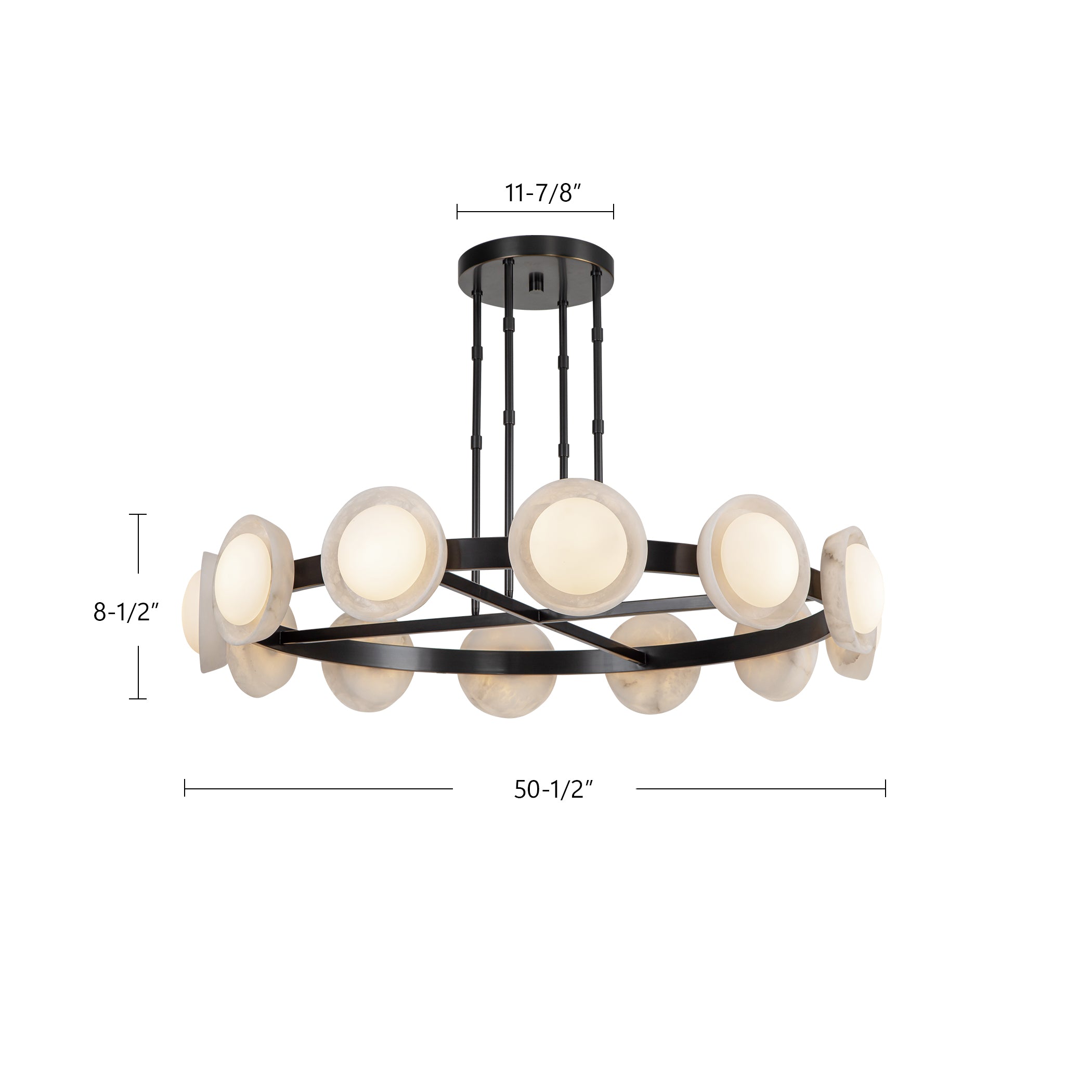 Alonso 50-in Steel Chandelier