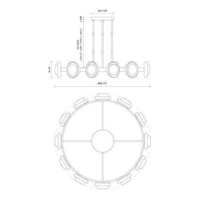 Alonso 50-in Steel Chandelier