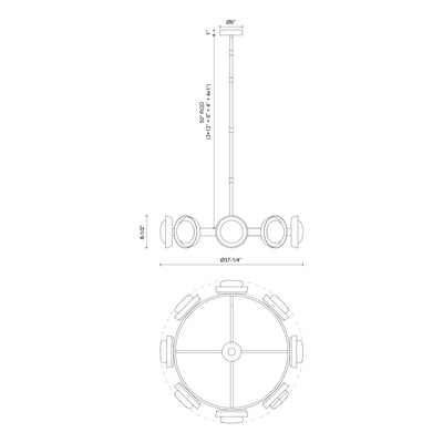 Alonso 37-in Steel Chandelier