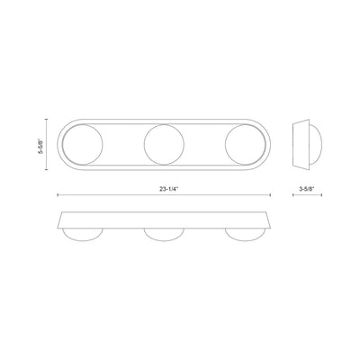 Alonso 23-in Steel Vanity Light