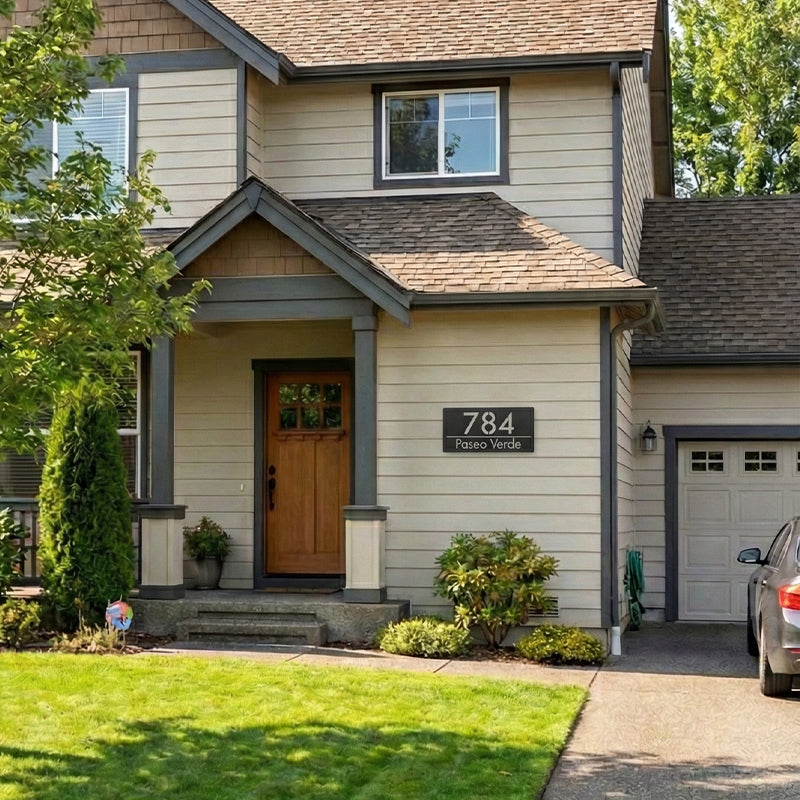 Modern LED Address Plaque with Custom House Number – Personalized Lighted Sign for Home