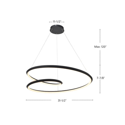 Ampersand 32-in Aluminum Pendant