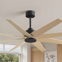 64-Inch Ariella 8-Blade Ceiling Fan Without Light Kit