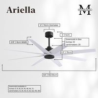 64-Inch Ariella 8-Blade Ceiling Fan Without Light Kit