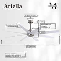 64-Inch Ariella 8-Blade Ceiling Fan Without Light Kit