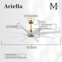 64-Inch Ariella 8-Blade Ceiling Fan Without Light Kit