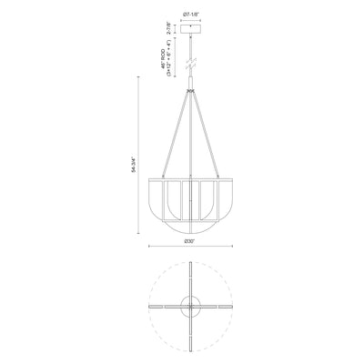 Anders 30-in Steel Chandelier