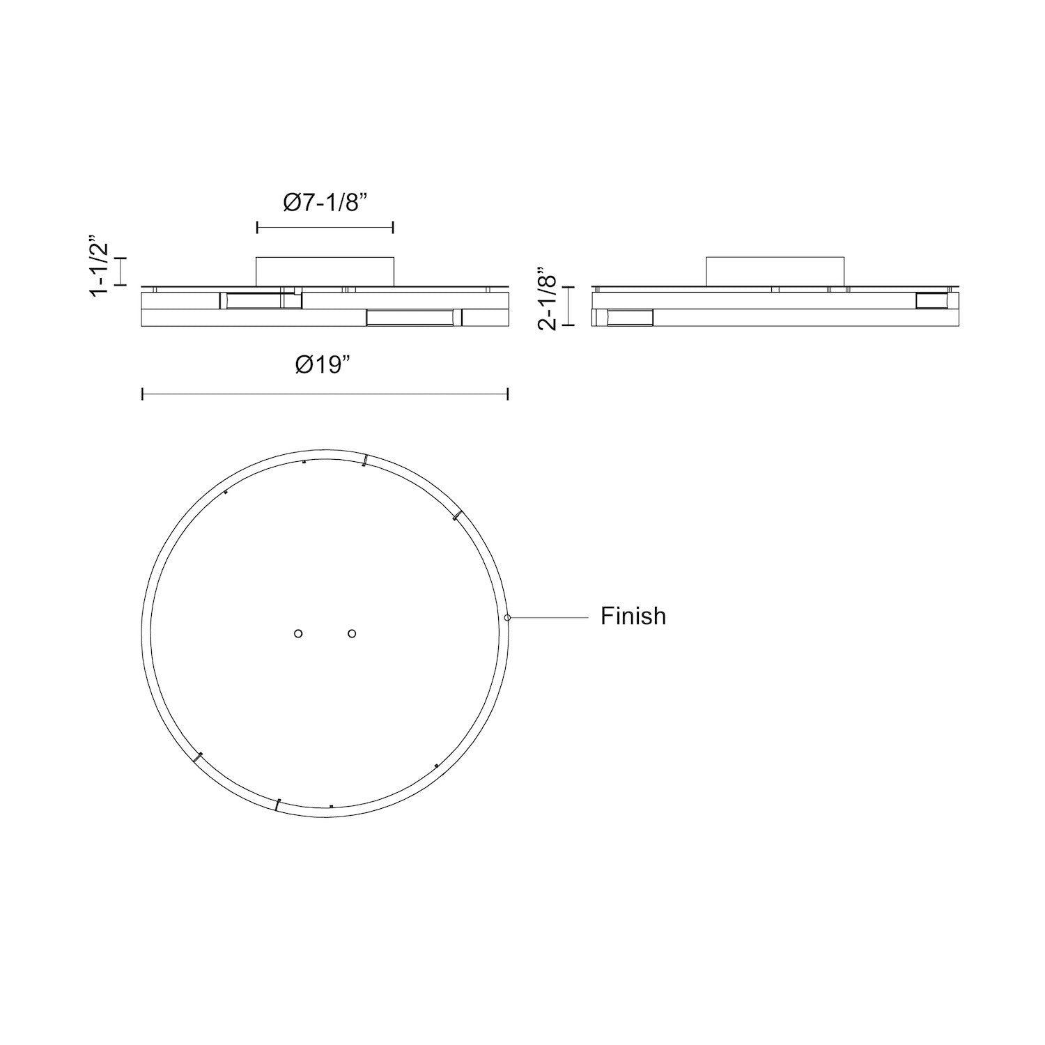 Anello Minor 19-in Aluminum Flush Mount