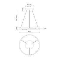 Anello Minor 19-in Aluminum Pendant