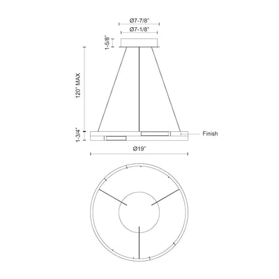 Anello Minor 19-in Aluminum Pendant