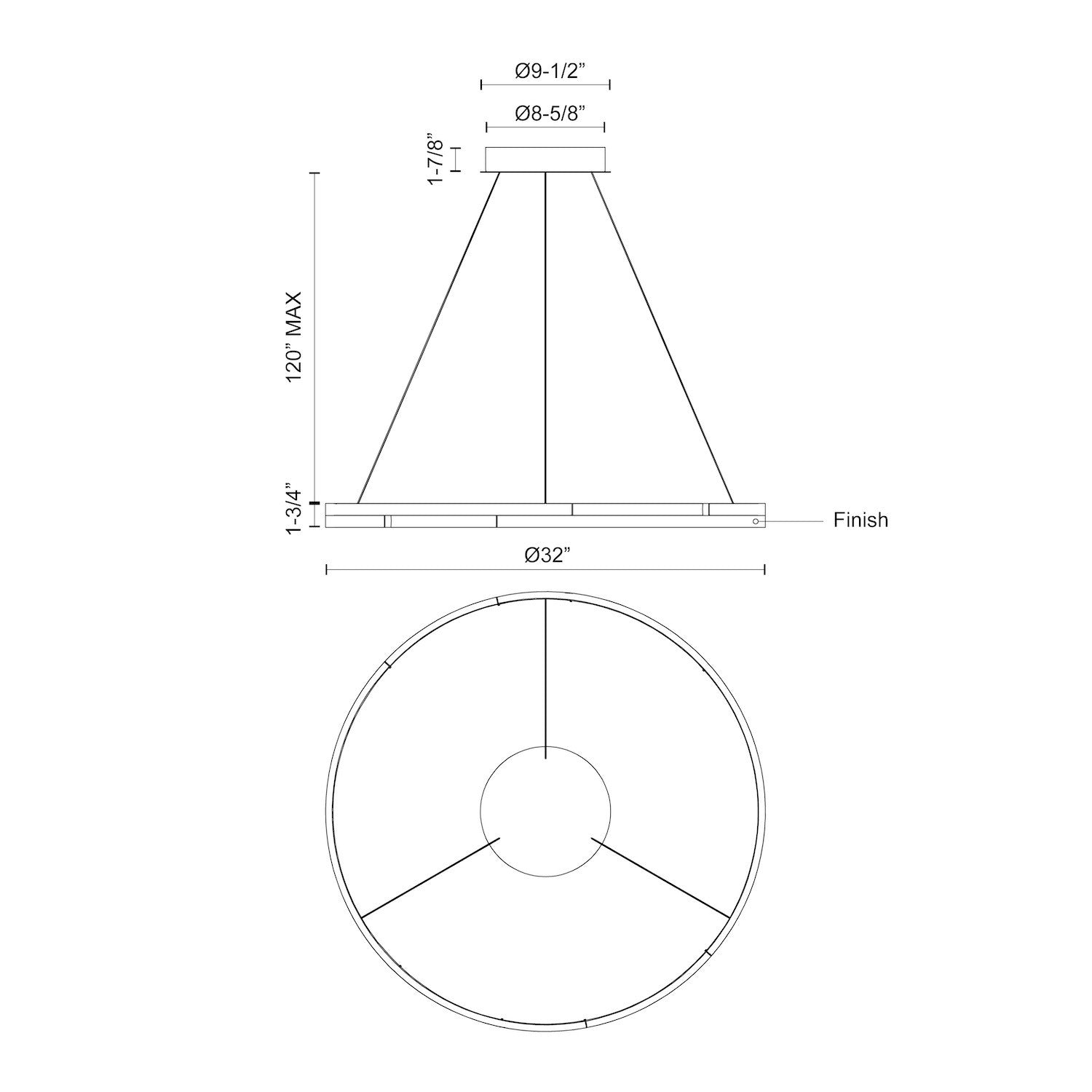 Anello Minor 32-in Aluminum Pendant