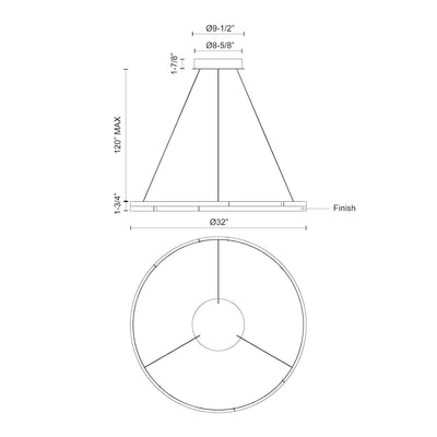 Anello Minor 32-in Aluminum Pendant