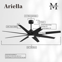 64-inch Ariella 8-Blade Ceiling Fan with LED Light