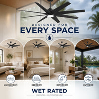 64-inch Ariella 8-Blade Ceiling Fan with LED Light