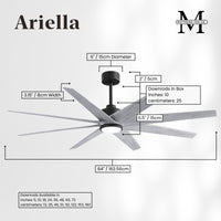 64-inch Ariella 8-Blade Ceiling Fan with LED Light