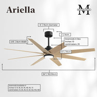 64-inch Ariella 8-Blade Ceiling Fan with LED Light