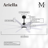 64-inch Ariella 8-Blade Ceiling Fan with LED Light