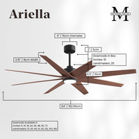 64-inch Ariella 8-Blade Ceiling Fan with LED Light