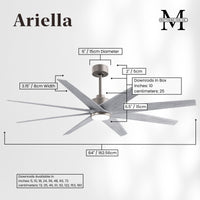 64-inch Ariella 8-Blade Ceiling Fan with LED Light