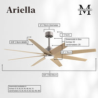 64-inch Ariella 8-Blade Ceiling Fan with LED Light