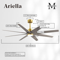 64-inch Ariella 8-Blade Ceiling Fan with LED Light