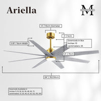 64-inch Ariella 8-Blade Ceiling Fan with LED Light