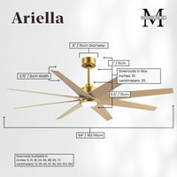 64-inch Ariella 8-Blade Ceiling Fan with LED Light