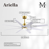 64-inch Ariella 8-Blade Ceiling Fan with LED Light
