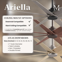 64-Inch Ariella 8-Blade Ceiling Fan Without Light Kit
