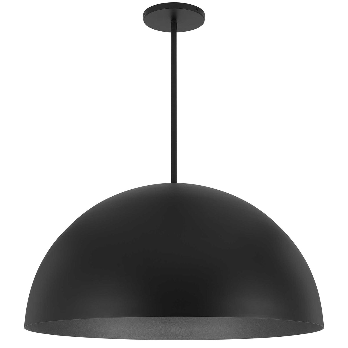 32-Inch Sand Black Half Round Outdoor LED Pendant Light