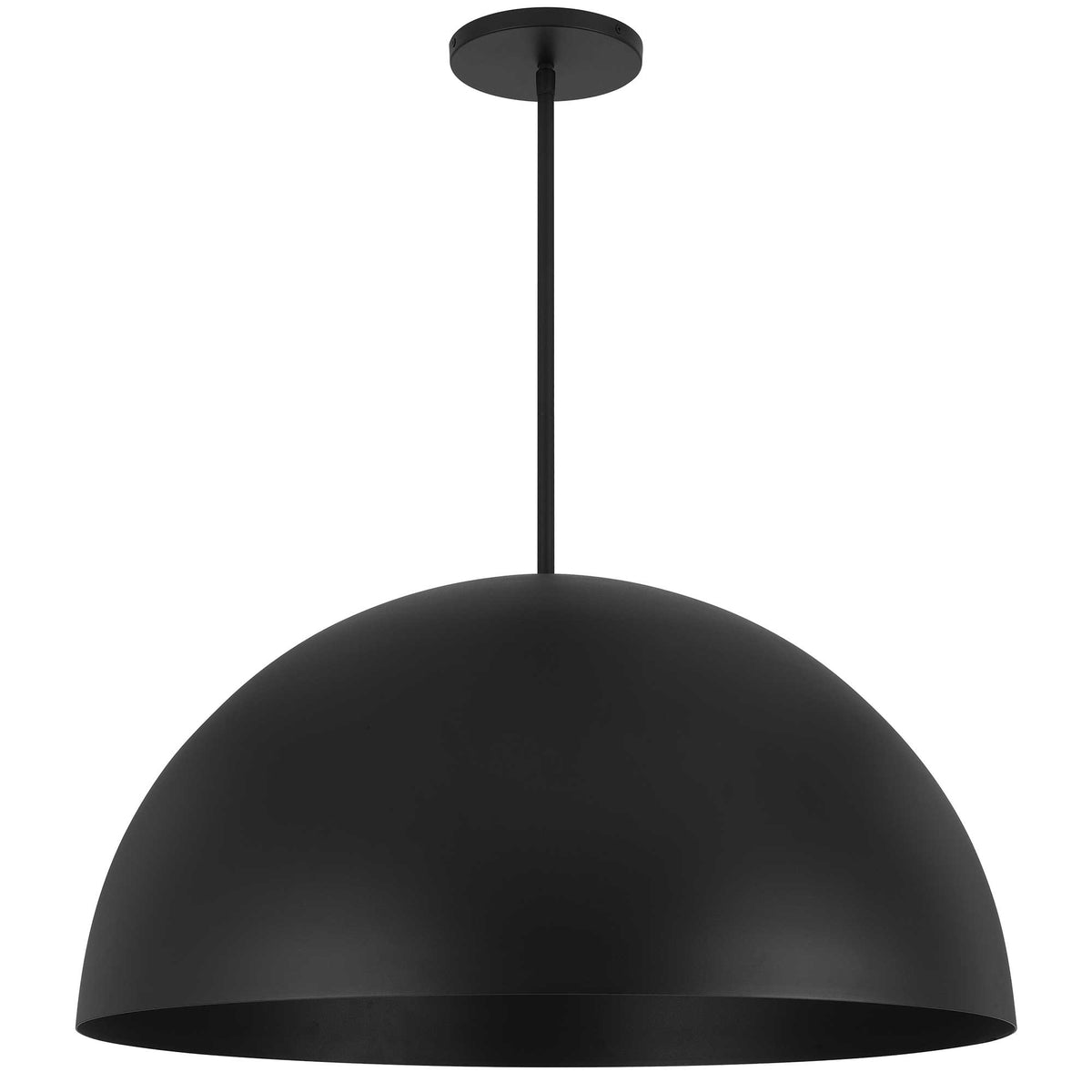 32-Inch Sand Black Half Round Outdoor LED Pendant Light