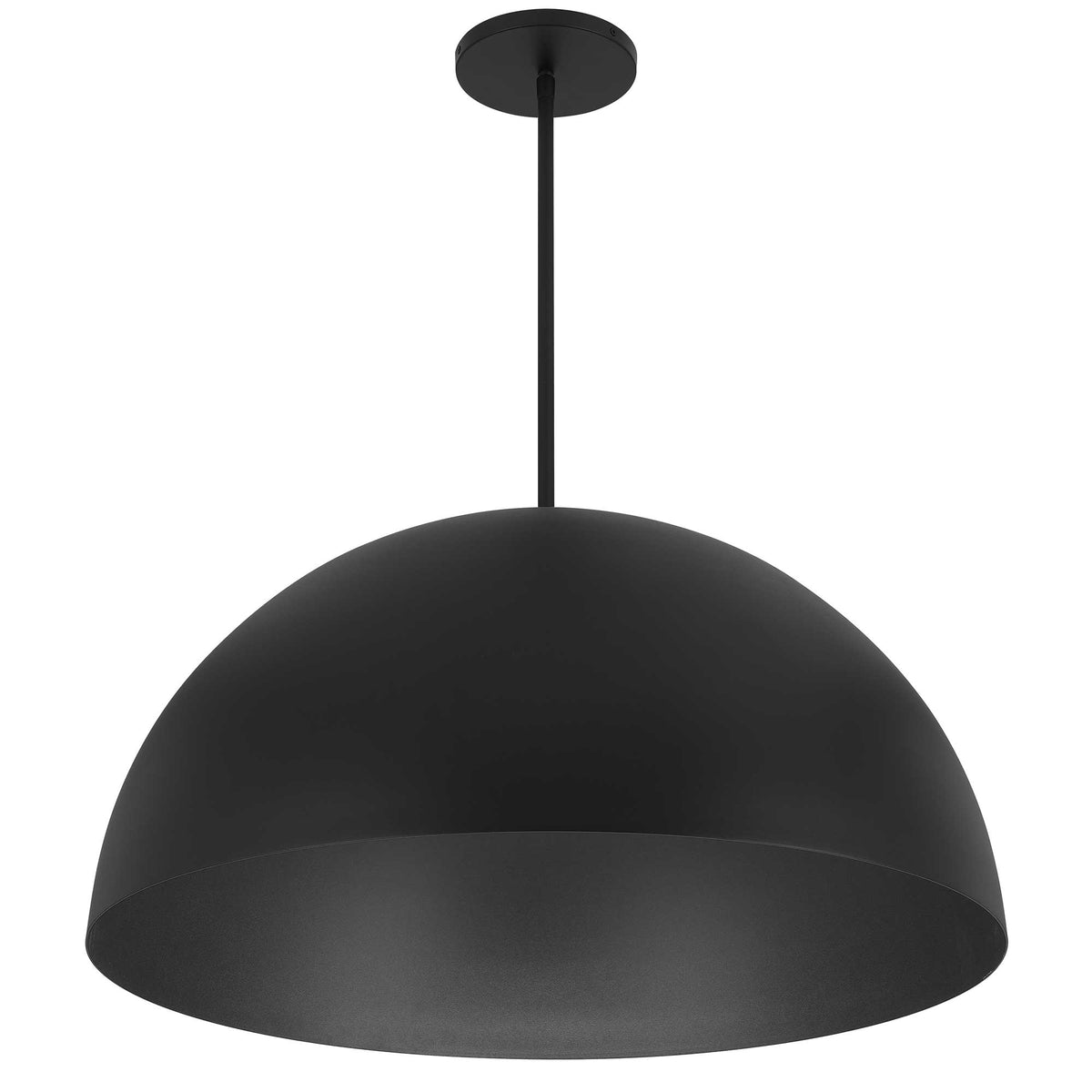 32-Inch Sand Black Half Round Outdoor LED Pendant Light