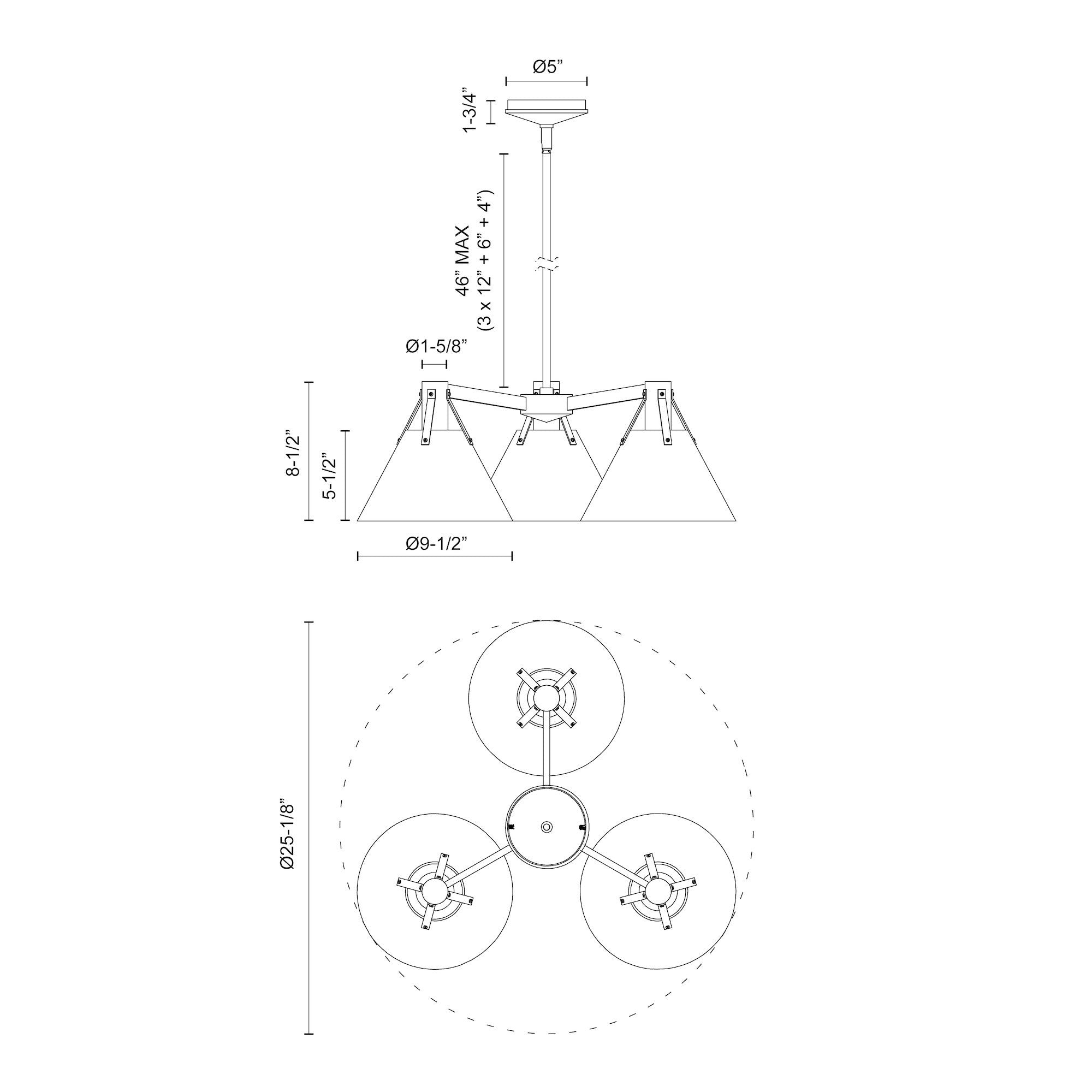 Archer 25-in Steel Chandelier