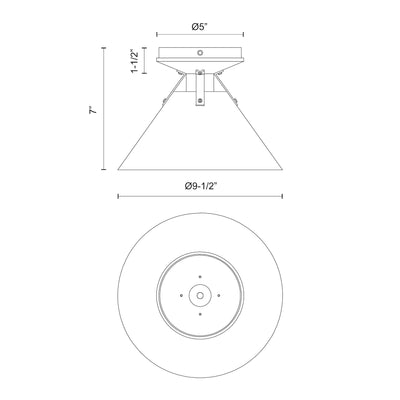 Archer 7-in Steel Flush Mount